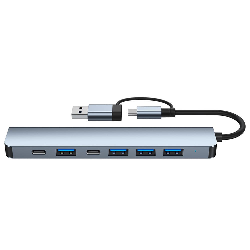 Cross-border Type-C Expansion Dock 7-in-1 Laptop Tablet USB Hub 8-Port Docking Station Wholesale