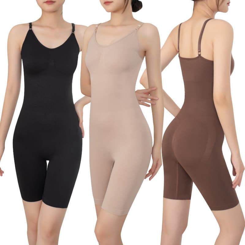 Cross-border one-piece body-shaping garment, full-body tummy control, butt-lifting boxer briefs, women's postpartum corset, breast-supporting sling body suit