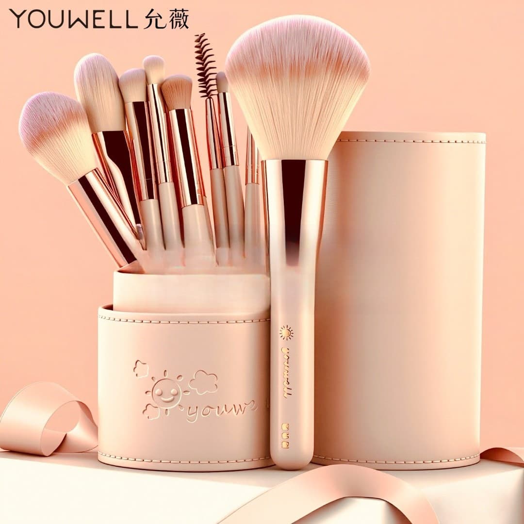 12-piece makeup brush set, blush, loose powder, eye shadow brush, contouring blush brush, high-gloss nose shadow brush, novice complete set