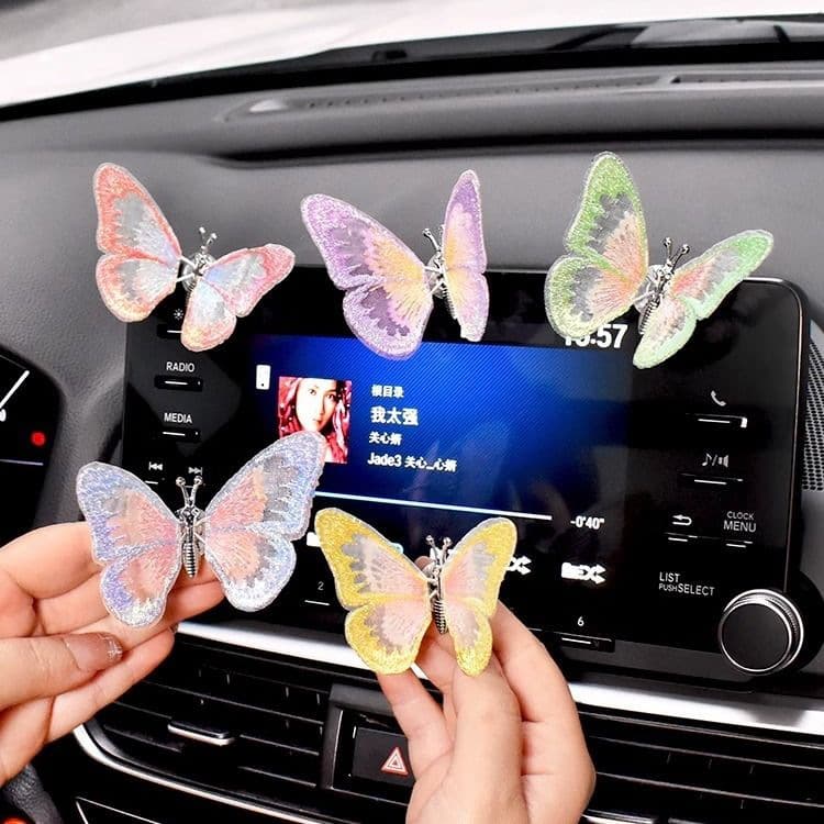 Popular Car Butterfly Decoration 3D Sticky Style Cute Interior Accessory Creative Gift for Women