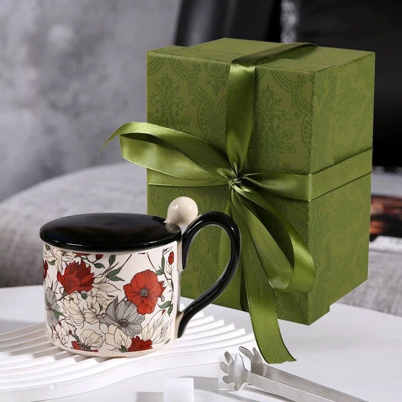 Mug, office cup, home ceramic coffee cup, creative drinking cup, high-looking tea cup, creative gift for women