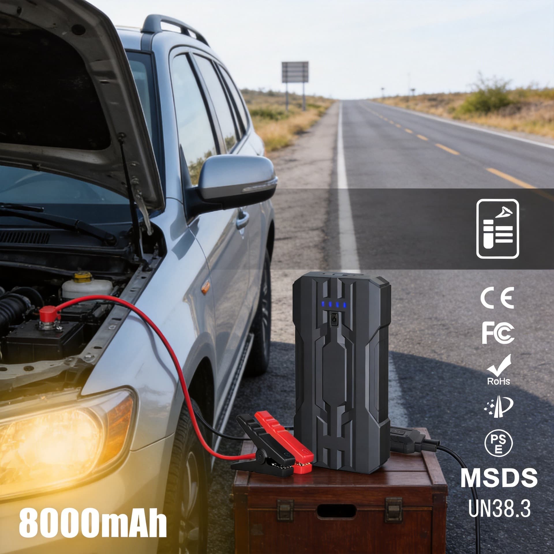 Road rescue emergency start power supply air pump all-in-one vehicle air pump strong start and power inflatable lithium battery