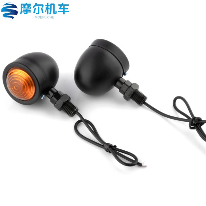 Harley Cruise Retro Motorcycle Accessories Old School Single Line Mini Round Front Turn Signal Indicator