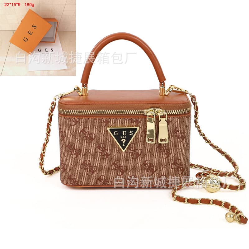 Best-Selling Monogram Box Bag for Women 2025 Cross-Border New Fashion Solid Color Versatile Chain Handbag Shoulder Bag