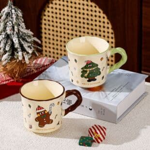 Cross-Border Creative Christmas Mug Ceramic Cup Souvenir Coffee Cup with Lid and Spoon Personalized Water Cup High Appearance