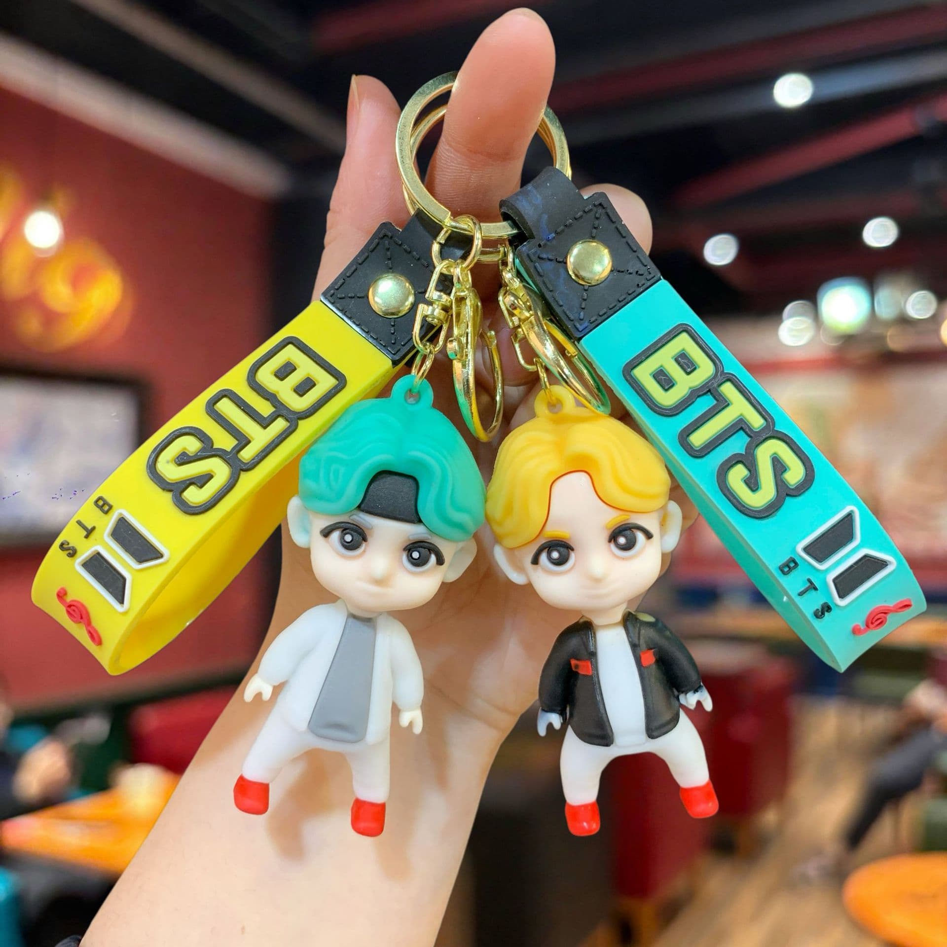 BTS Keychain Creative Trendy Korean Style Doll Figure Street Stall Decoration Bag Charm