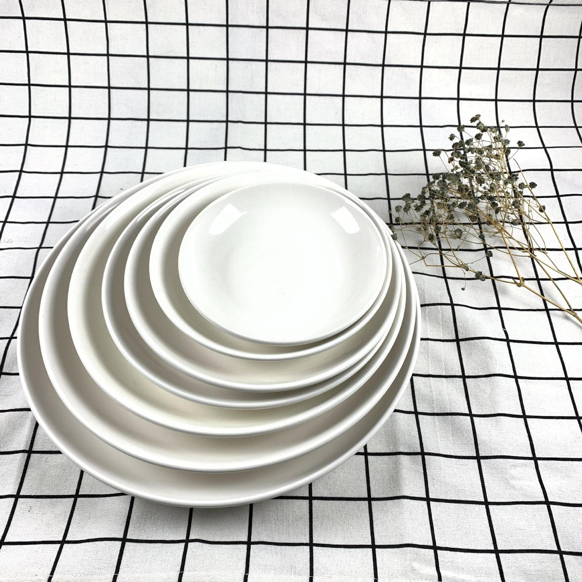 Factory Direct Hotel Restaurant Home Pure White Fruit Plate 6 Inch Fruit Plate - 18 Inch Serving Plate Deep Dish