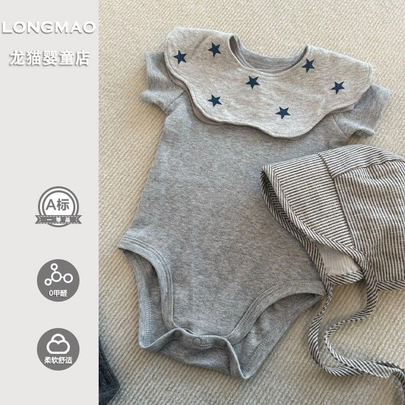 Ins Style Baby Clothes Summer Chic Casual Infant Versatile Short Sleeve Bodysuit Baby Romper Summer Outfit