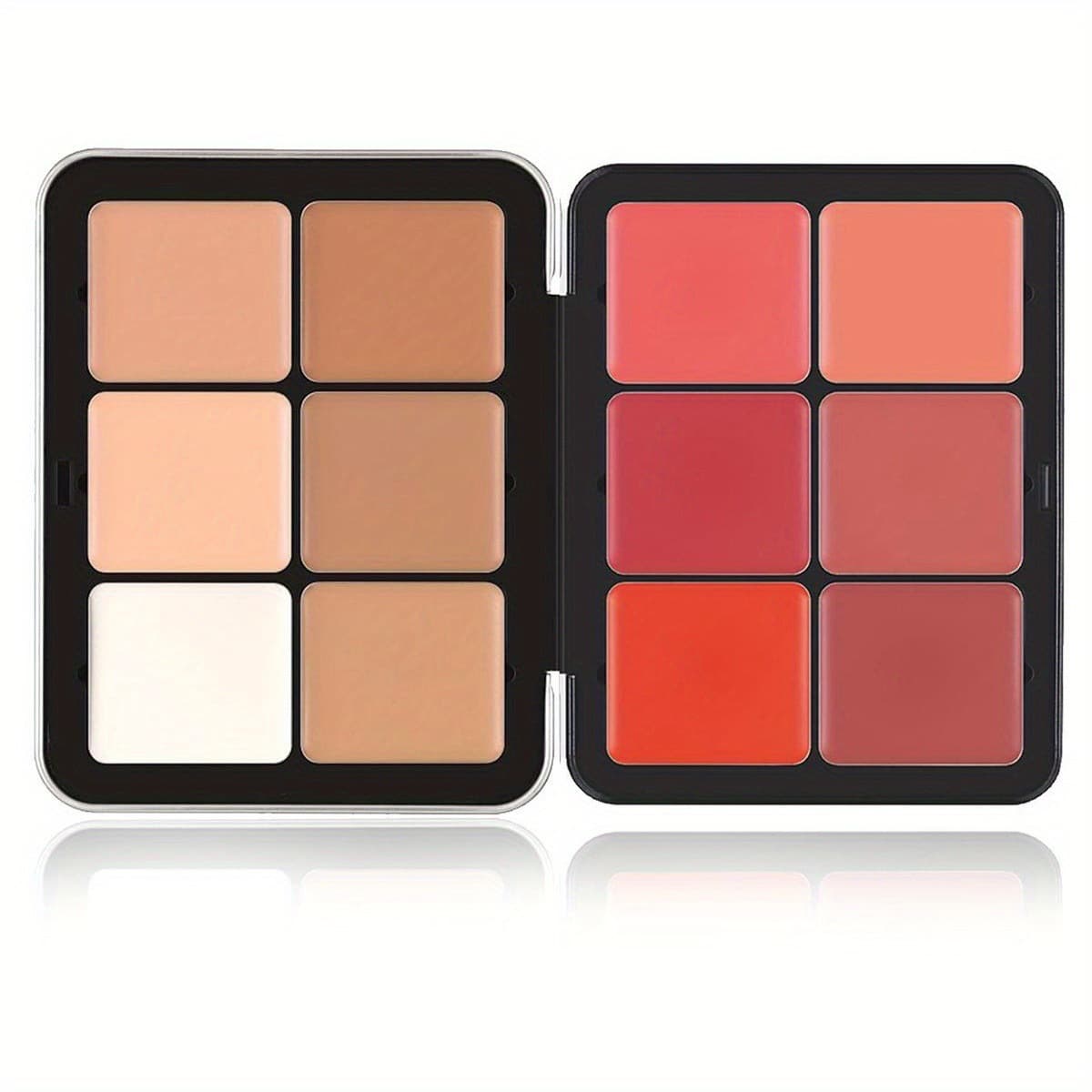 Cross-border Amazon New 12-Color Iron Box Blush Palette Makeup Highlighter Contour All-in-One Palette Matte Concealer Blush Cream