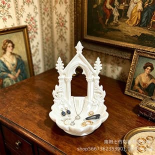 Gothic Vintage Arch-Shaped Jewelry Storage Box Desktop Decorative Ornament Jewelry Bowl Display Tray Organizer