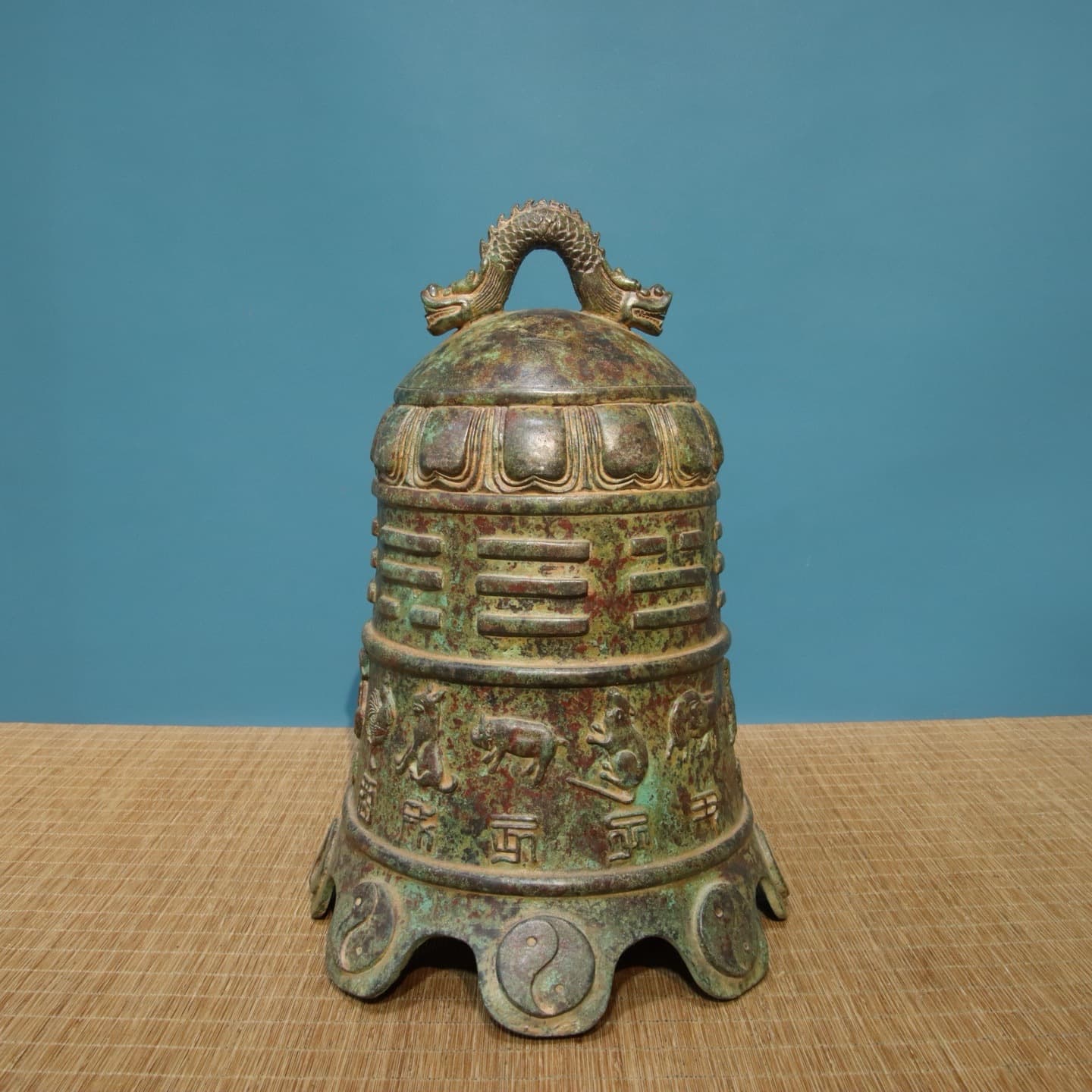 Bronze Eight Treasures Bell, Copper Wind Chime, Eight Immortals Magical Instrument, Bronze Bell, Eight Treasures Copper Bell, Wall Clock, Bronze Handicrafts for Peace