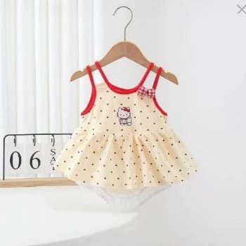 New new vest and dress for baby girls summer Korean cartoon cute print sleeveless suspender bag