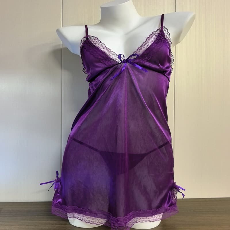 Plus Size European and American Colorful Lingerie Sexy Exports Sleep Dress Sexy Camisole Pajama Set 8349