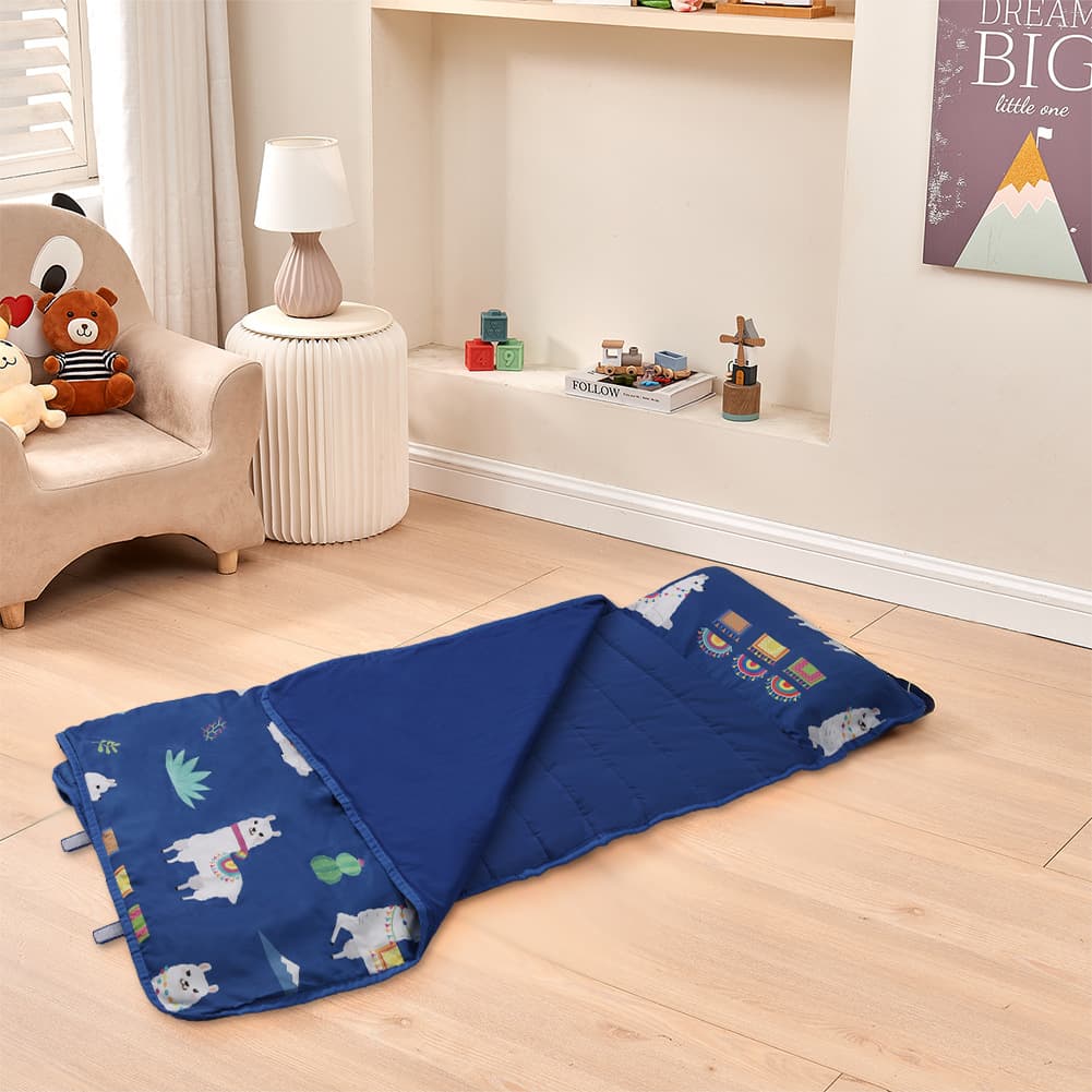 Cross-border hot-selling foldable children's nap mat, kindergarten sleeping bed with quilt, portable travel mattress from source factory