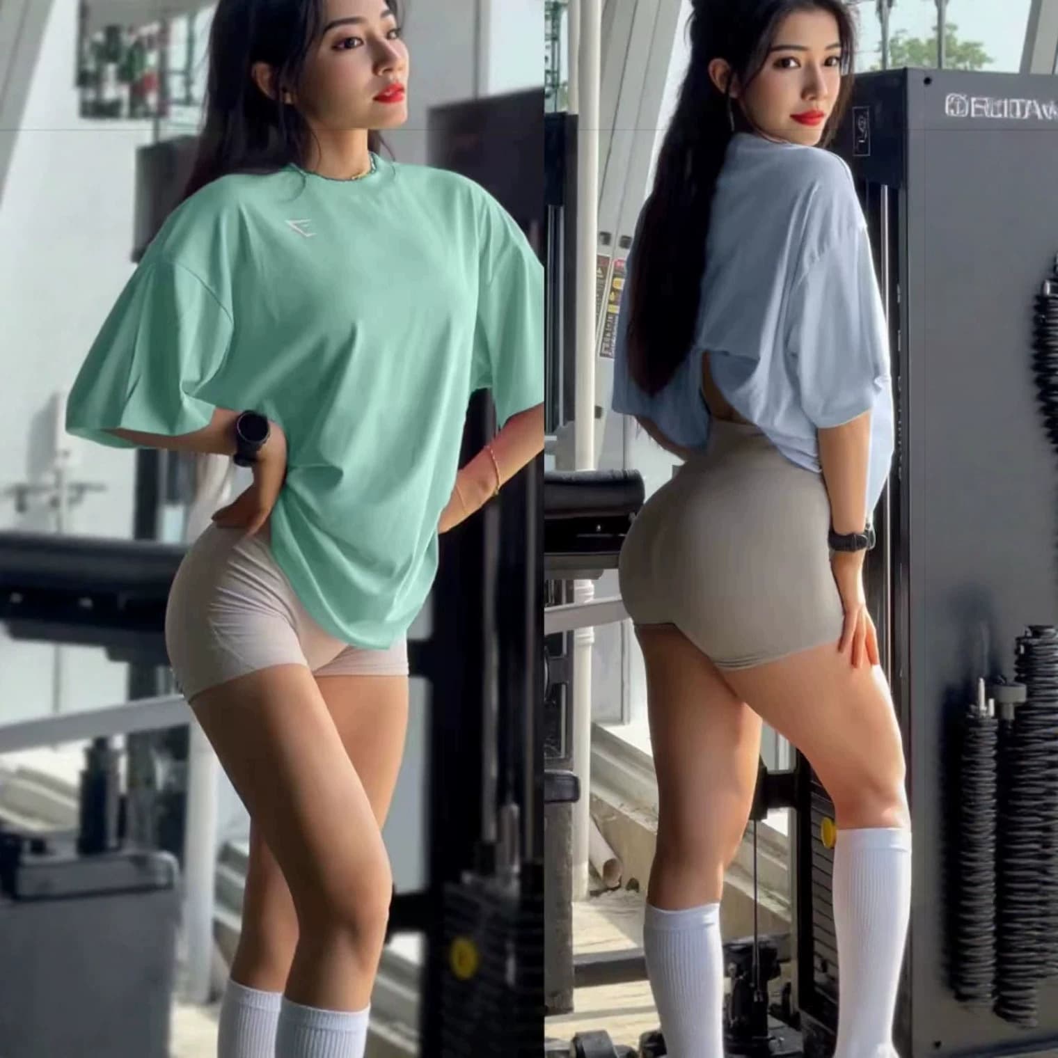 Shark Thin Short Sleeve Cool Breathable Soft Sweat-Absorbing Combed Cotton Compact Siro Spinning Sorona Fitness Gym