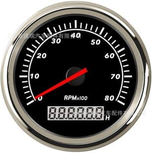 SPR 85mm Marine Tachometer 8000 RPM with Red LCD Backlight