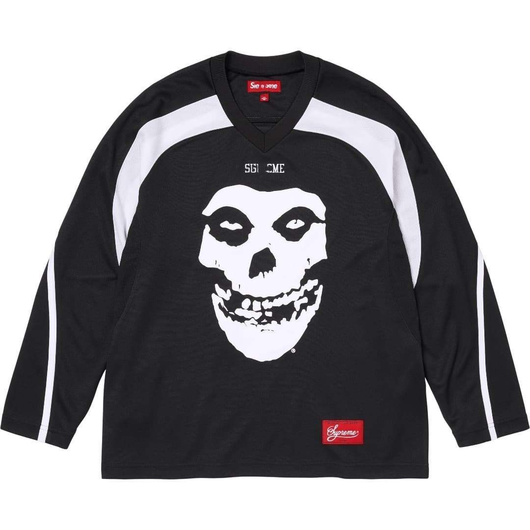 Cross-border High Quality Sup × Misf Collaboration Men's and Women's Loose Skull Ghost Face Patchwork Long Sleeve T-Shirt Sweatshirt