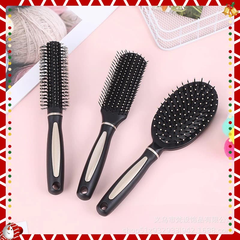 Retail Hot Selling Black Gold Women's Hair Brush Massage Air Cushion Comb Straightening Comb Curling Comb Rib Comb 50x