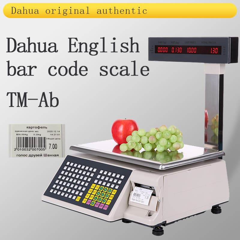 Dahua TM-Ab Barcode Scale English Version Export Model Arabic Fruit and Vegetable Label Scale Supermarket All-in-One 110V
