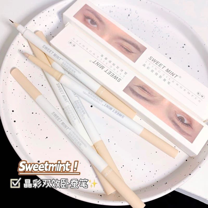 Eye makeup eyeliner double-ended silkworm pen for outline shadow pen from matte eyelids to brightening the end of the eye without smudging