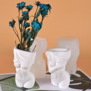 Shy Silicone Mold Potted Pen Holder DIY Handmade Naked Woman Vase Resin Mold Flower Pot Cool