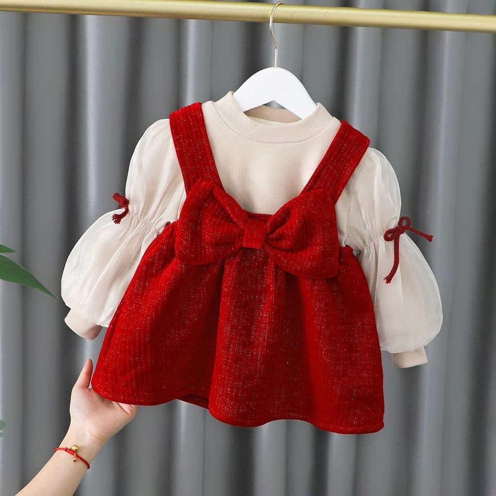 Girls Dress Spring 2022 New Children's Skirt Suit New Year's Clothing New Year's Clothing Baby Girl Spring Clothing