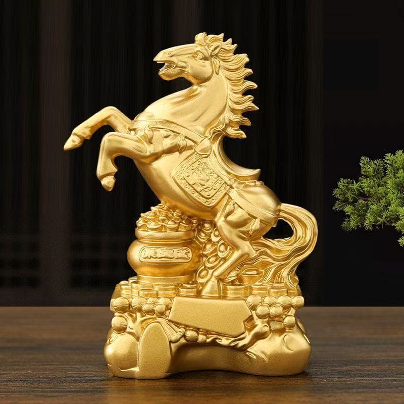 Golden Horse Ornament Lucky Horse to Success Crafts Entrance Opening Gift Zodiac Housewarming Living Room Office Decoration