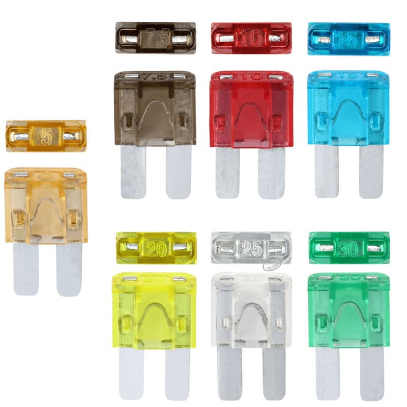 Mini long-leg fuse, Ford-specific new model fuse, 5A 7.5A 10A 15A 20A 25A 30A