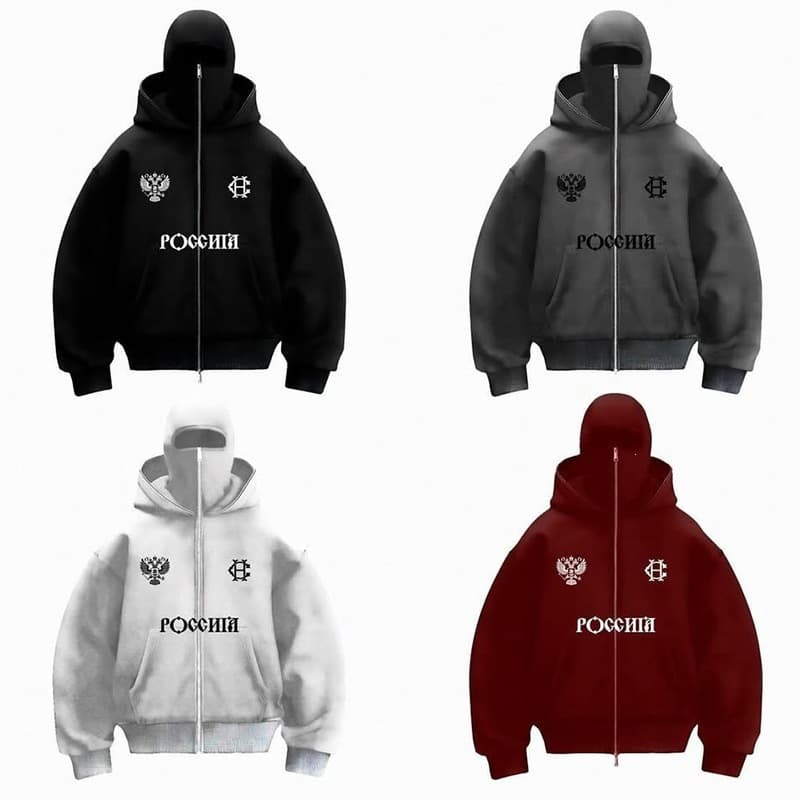 Cross-Border Trendy Brand Fleece-Lined Double Hood Unique Design Hoodie, Autumn and Winter New Unisex Loose Y2K Hoodie