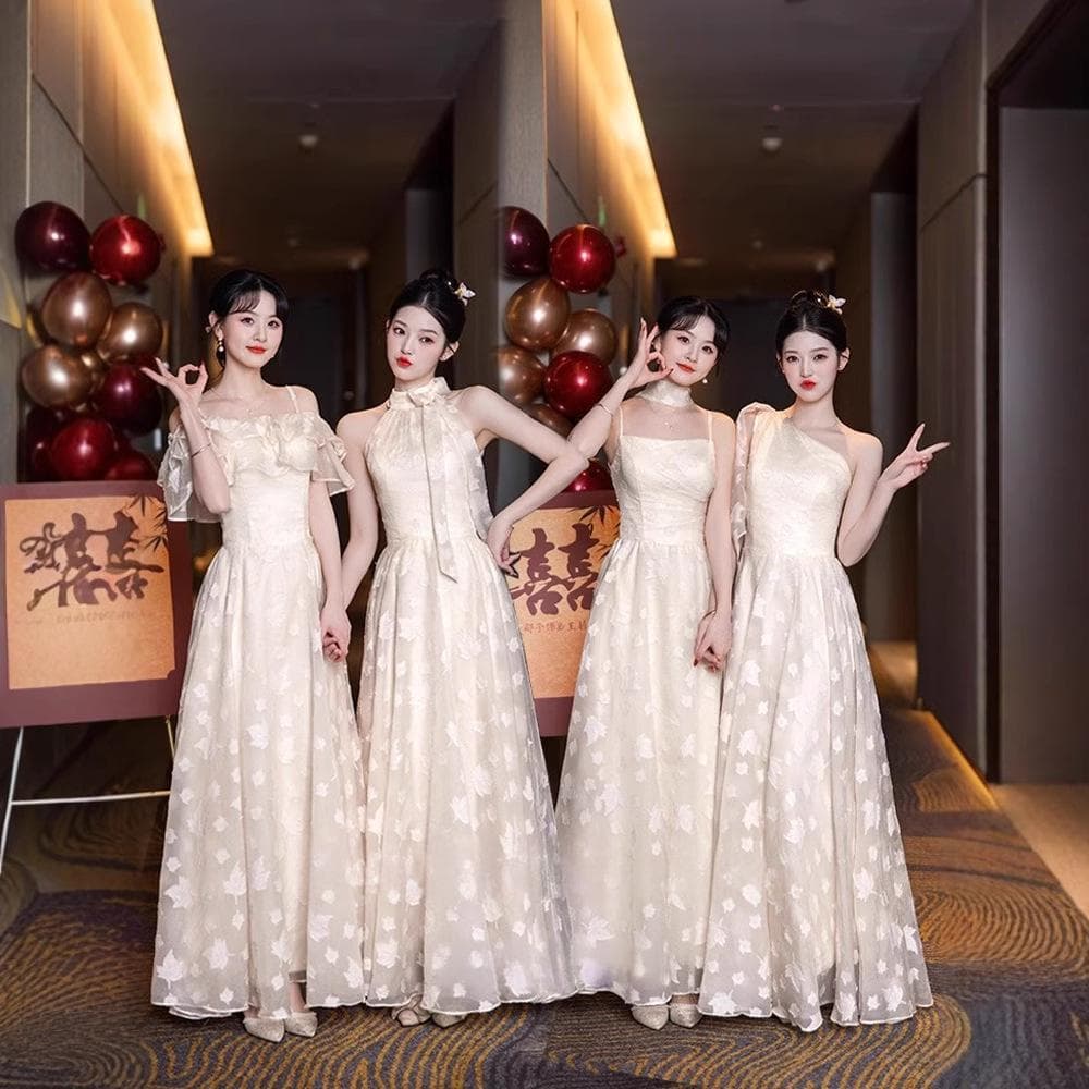 Champagne-Colored Bridesmaid Dresses 2026 New Style Annual Meeting Niche Exquisite Sister Group Engagement Dresses Women Can Wear Casually