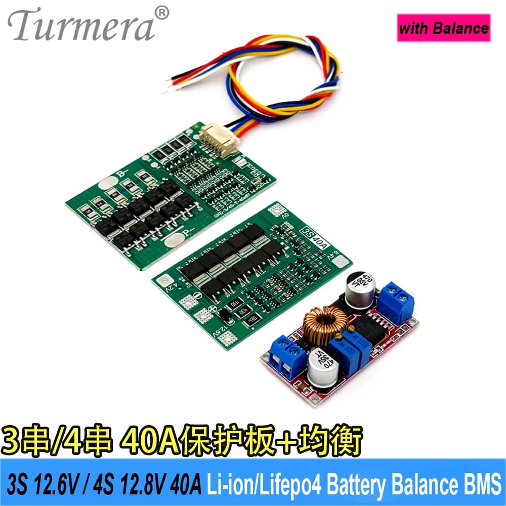 3 string 4 string protection board 40A with balanced 12V lithium battery protection board 18650 battery pack BMS constant current and constant voltage
