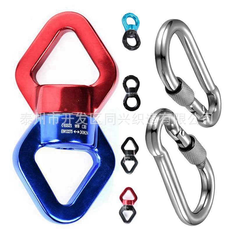 Universal Swivel Ring 30KN Load Capacity, Carabiner Connector for Hammock/Climbing Safety Lock with Logo Customization