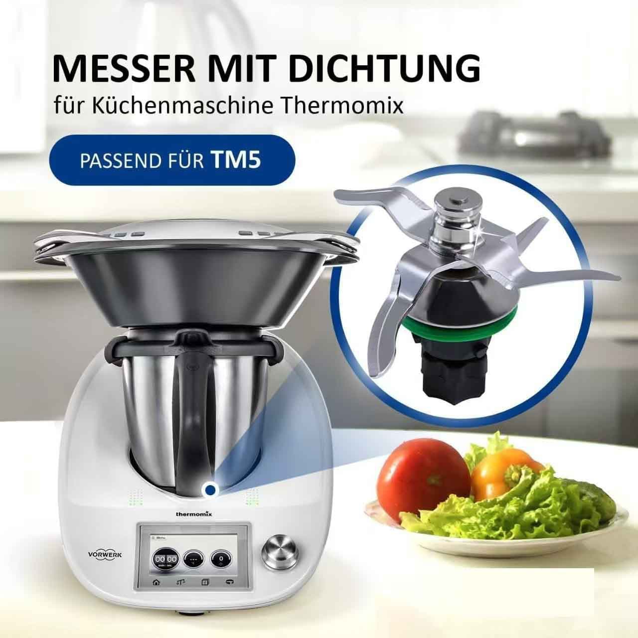 Food processor kneading blade accessory, compatible with Thermomix TM5/TM6, mixing and kneading blade head