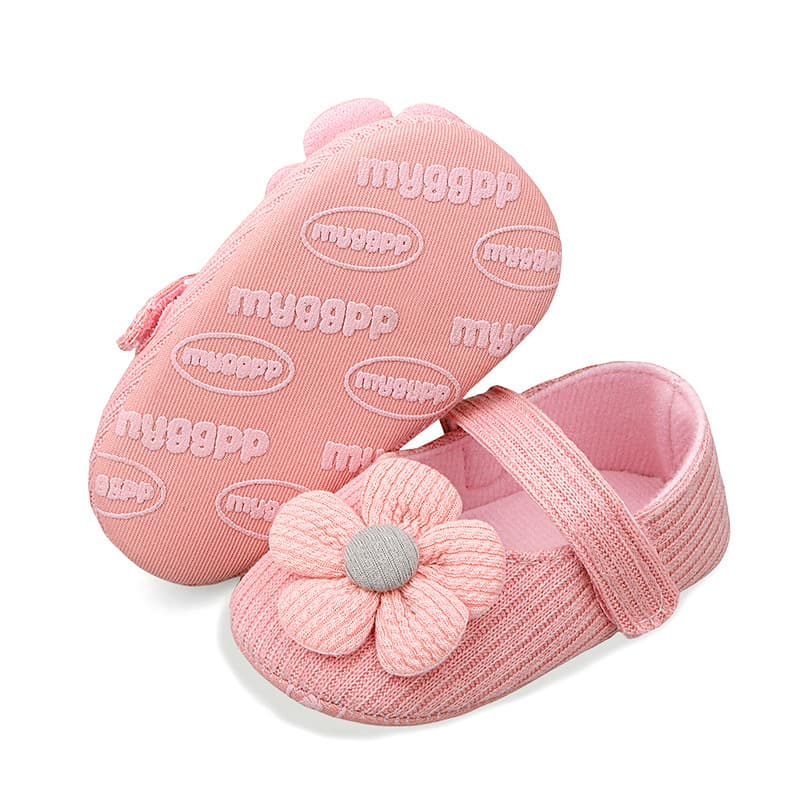 Wholesale Spring/Autumn Floral Knitted Booties 0-1 Year Infant Shoes Soft-Sole Anti-Slip Unisex Baby Princess Shoes