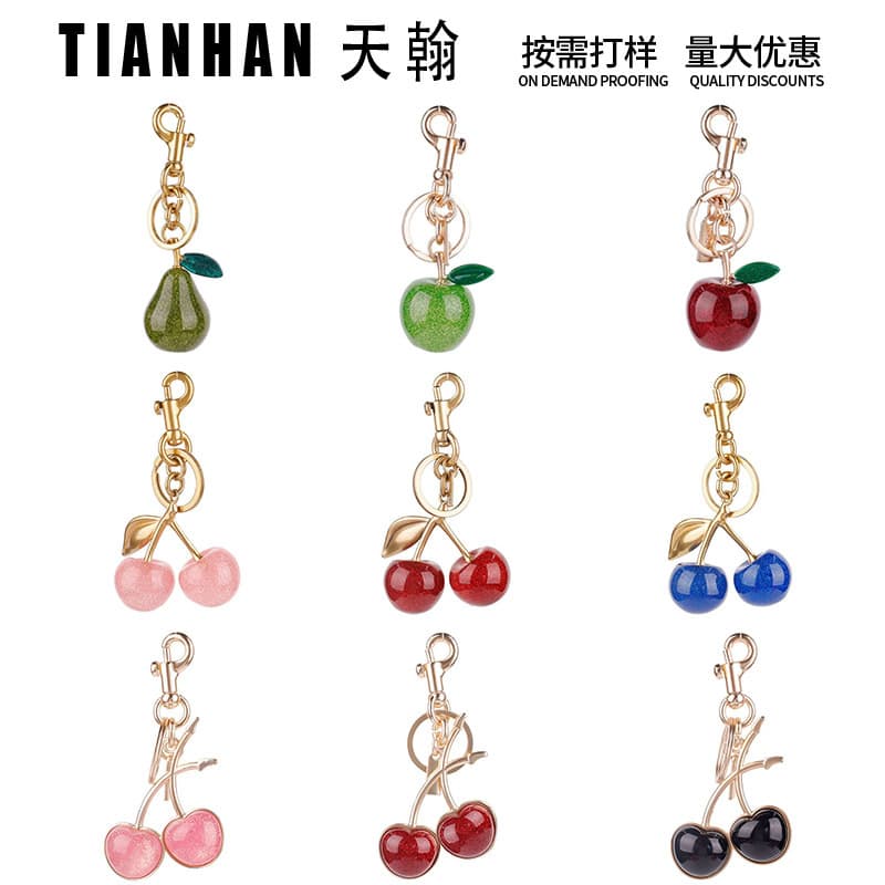 Luxury C-brand bag charm phone case accessory C-brand fruit keychain trendy charm accessory gift decoration
