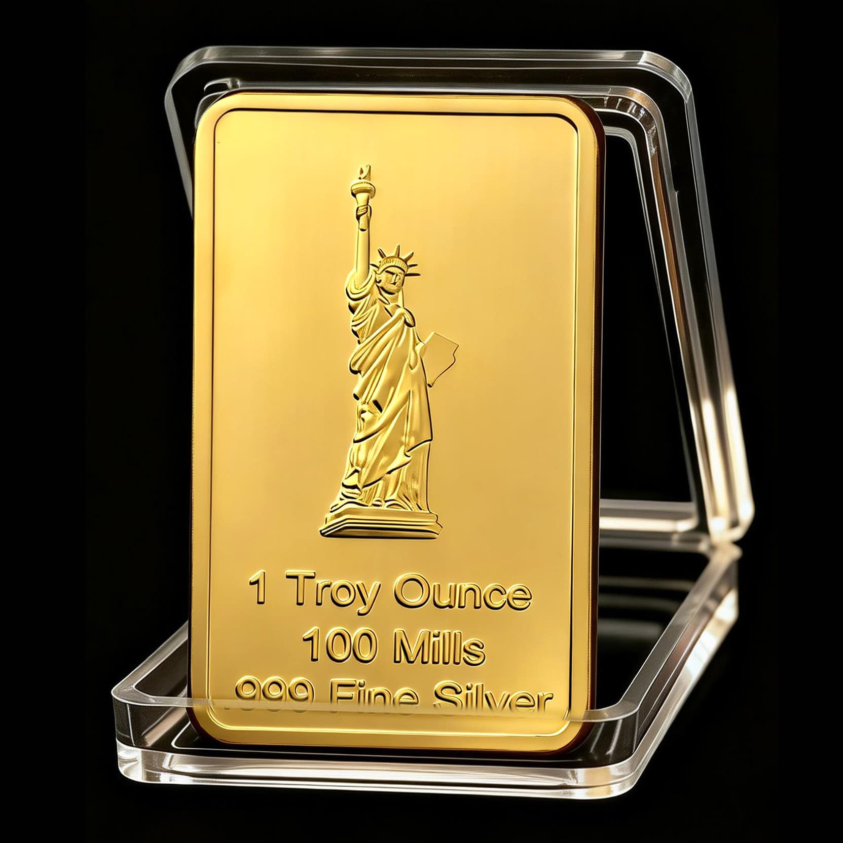 Foreign trade commemorative coin American Statue of Liberty gold plated gold bar silver bar 1 ounce commemorative gold bar silver plated bar