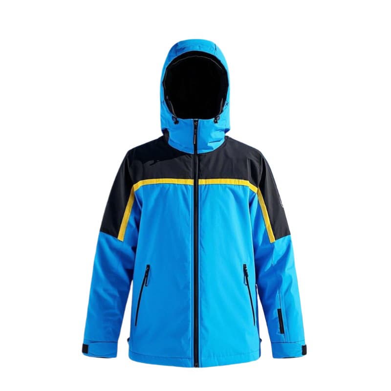 Custom-made warm ski jacket, export men's waterproof color-block ski jacket.