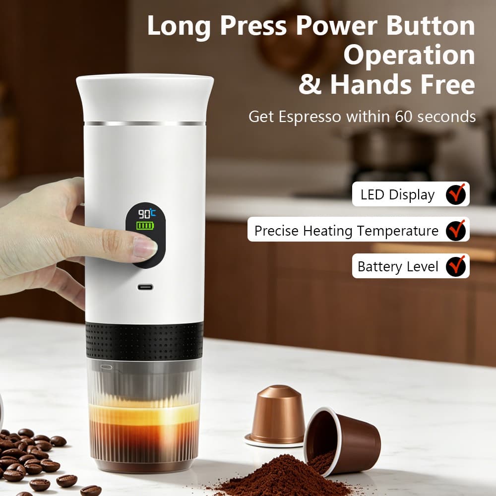Portable Coffee Capsule Machine Pump Pressure American Italian Espresso Electric Small Wireless Heating Outdoor Coffee Cup