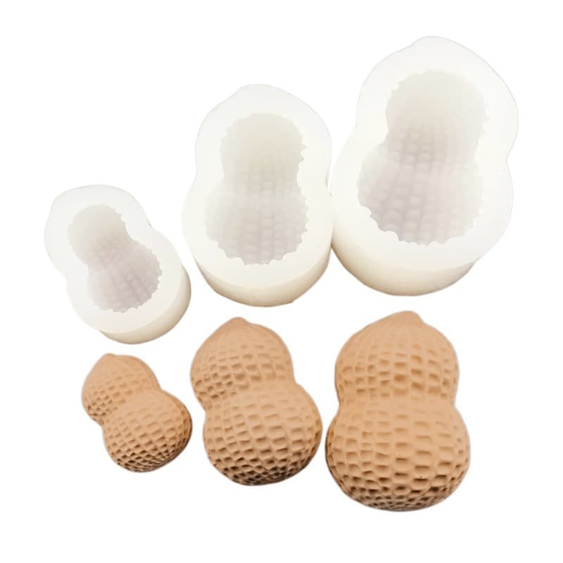Large, medium and small peanut pinch mold DIY hand-turned mold food grade silicone mold mousse candy mold