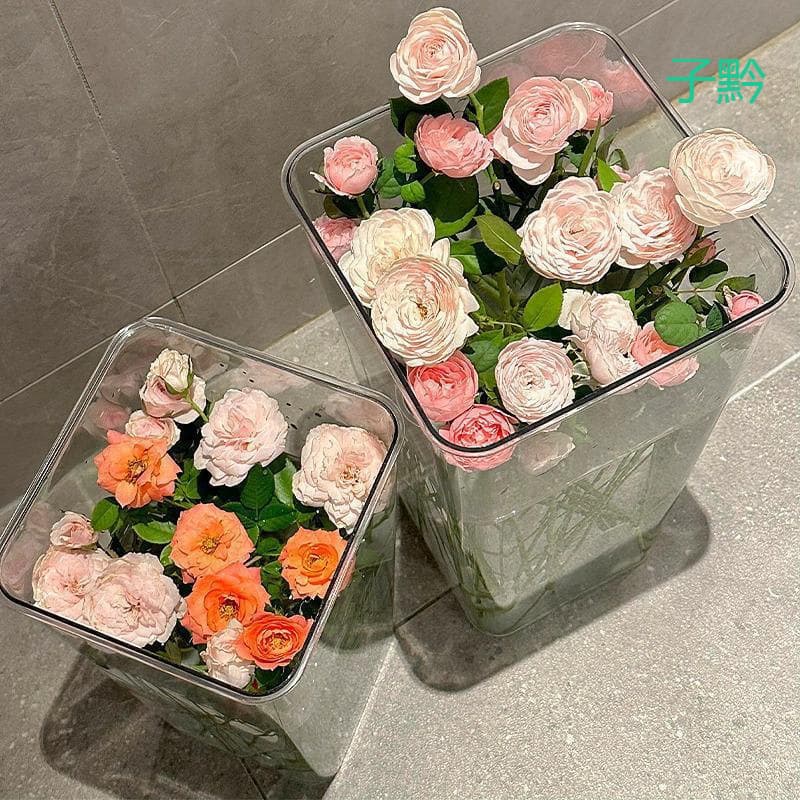Acrylic Flower Wake-Up Bucket Deep Water Flower Arrangement Bucket for Florists and Home Use, Transparent Wake-Up Bucket Vase
