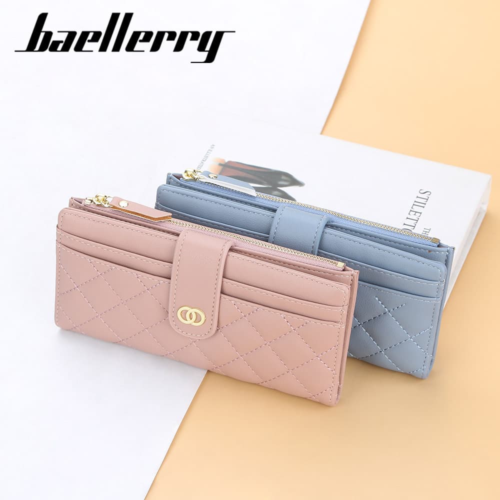 BAELLERRY Women's Long Wallet Korean Style High-Appearance Ins Style Women's Clutch Multi-Card Storage Wallet for Women
