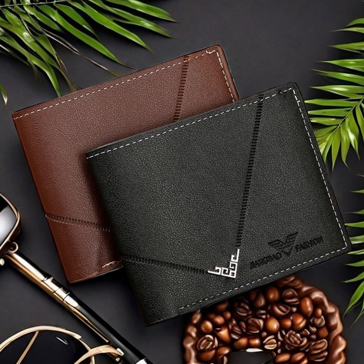 Factory Direct Supply Export Hot Selling Short Men's Leather Wallet PU Leather Wallet Coin Purse Wallet Money Clip Cross-border Bestseller
