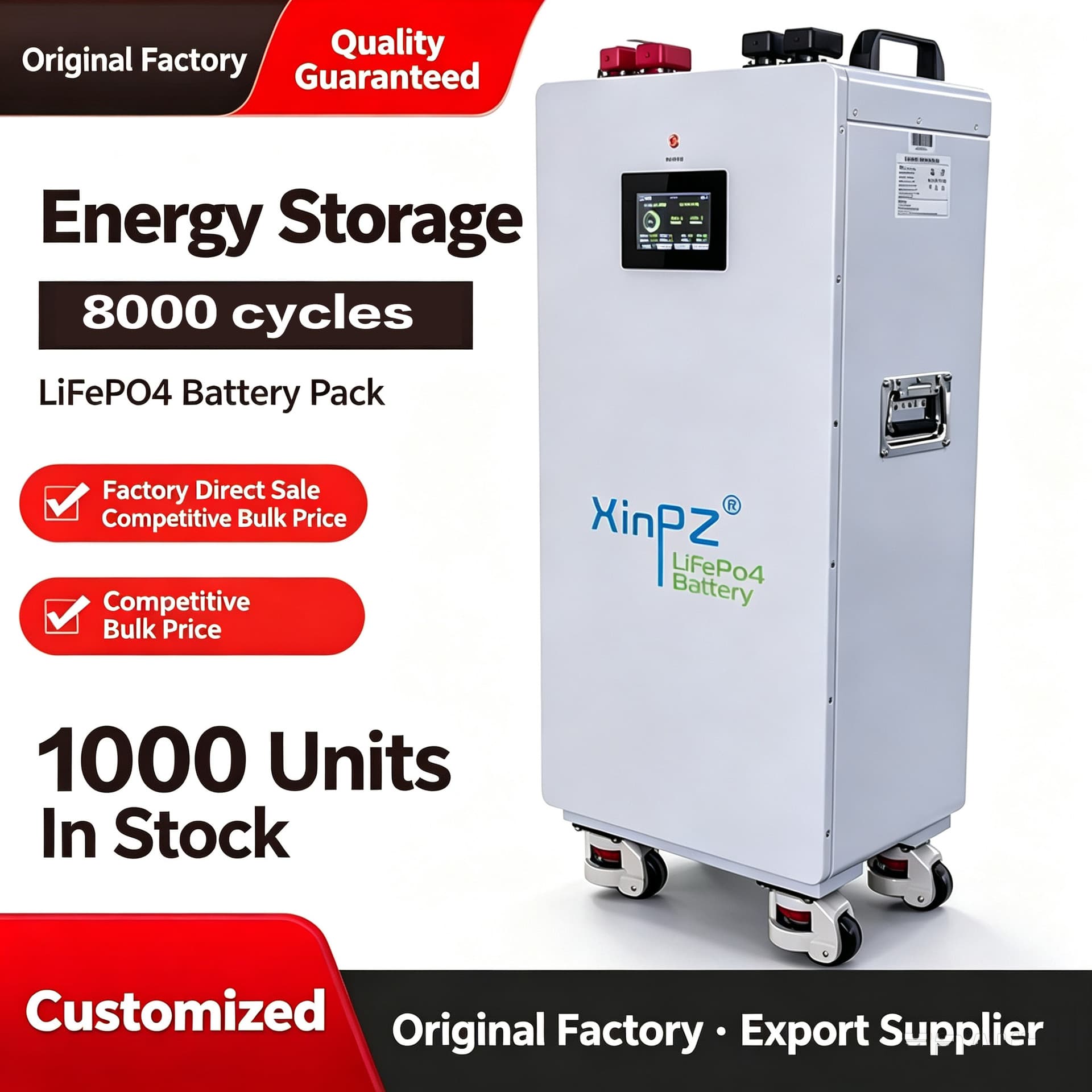 51.2V 300AH 16KWH Home Energy Storage, LiFePO4 Battery, Solar Battery
