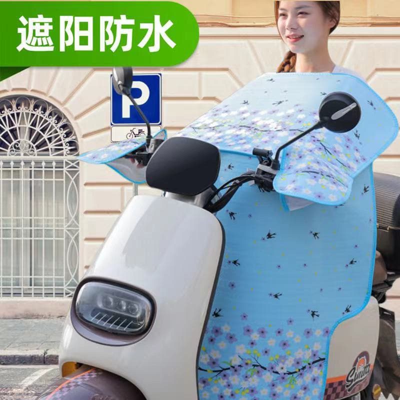 Electric Vehicle Windshield Cover Summer Sunscreen Waterproof Sunshade, Spring and Autumn Dual-Purpose Windproof Cover for Women