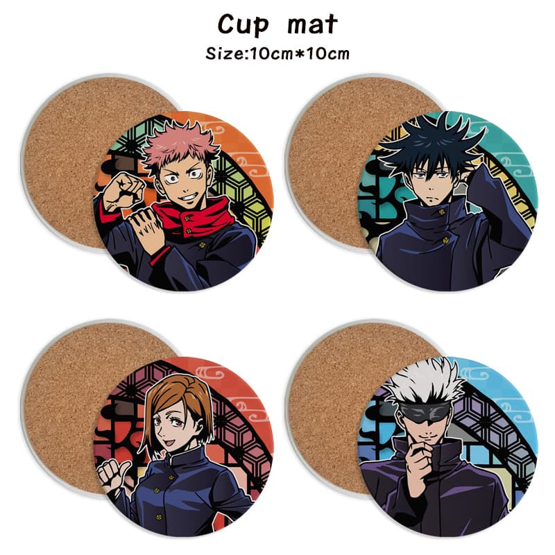 Jujutsu Kaisen Ceramic Coaster Absorbent Round Non-Slip Anime Coaster Satoru Gojo Wholesale
