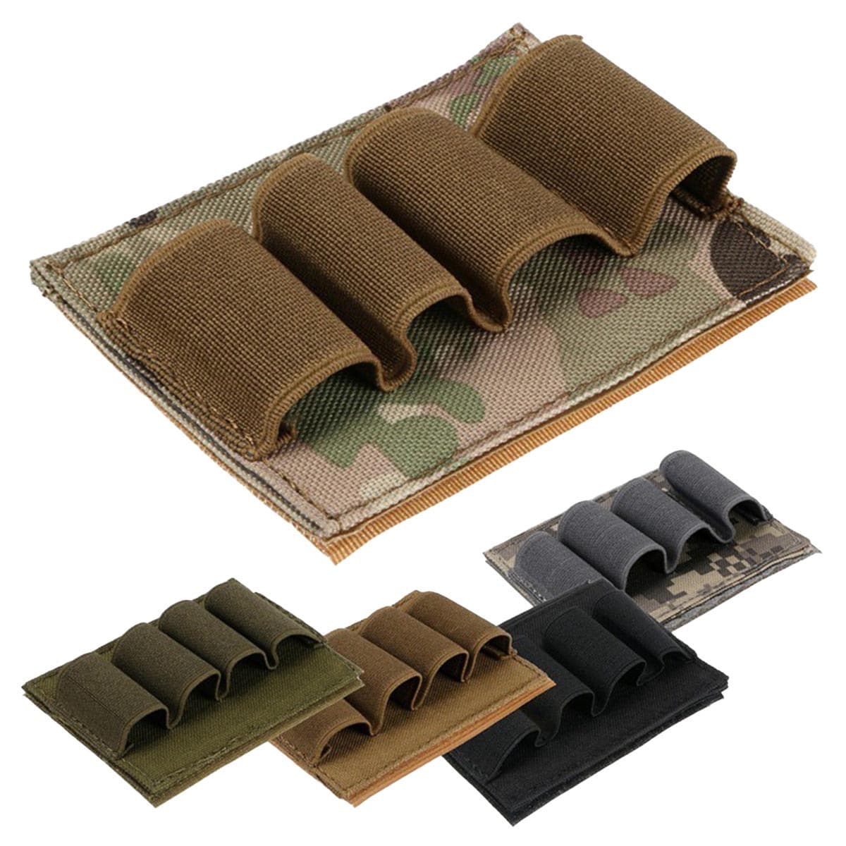 Tactical Organization and Storage Velcro Bulk Tool Kit Bullet Pouch 4-Hole Bullet Bag Portable Camouflage Patch Shotgun Patch