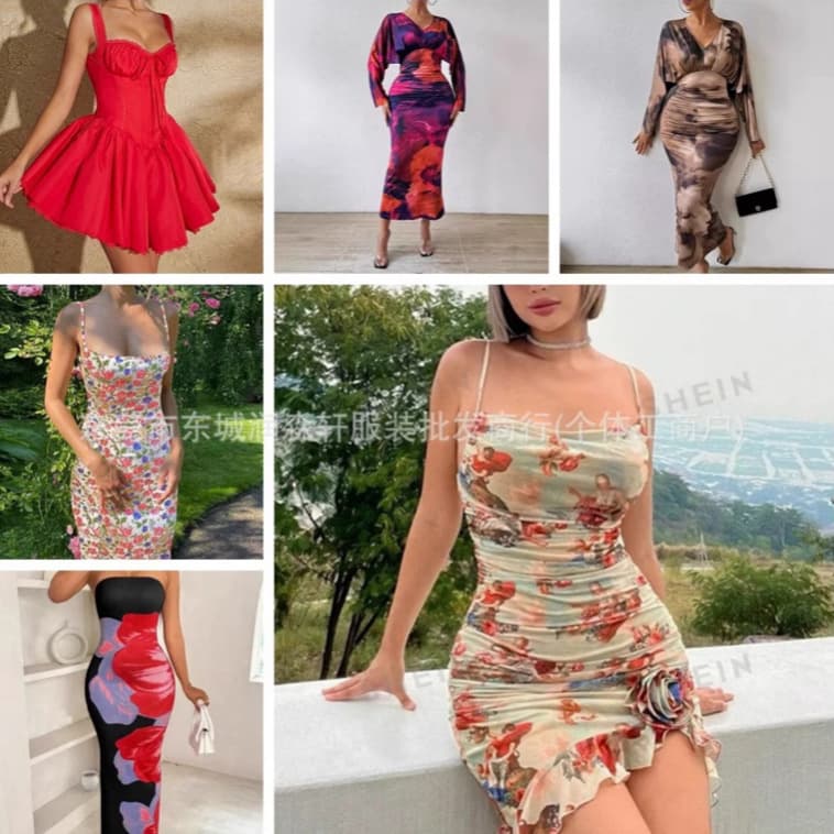SHEIN Assorted Foreign Trade Women's Shirt Vest Suspenders Dress Suit Mix Clothing Export to Southeast Asia