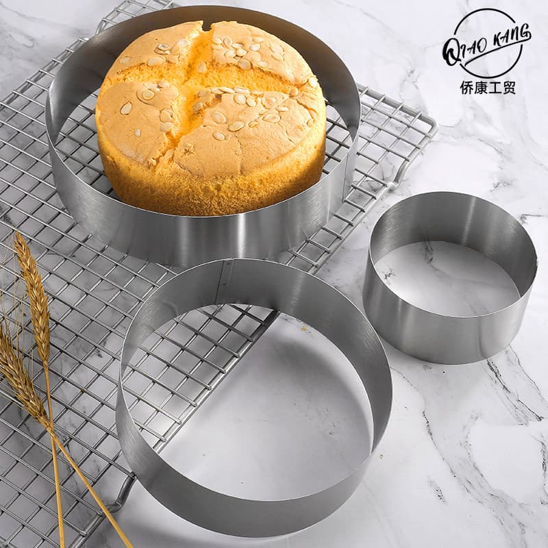 Baking Tools DIY Stainless Steel Mousse Ring Cake Mold Cake Ring Three-Piece Set Cake Making Tools and Supplies