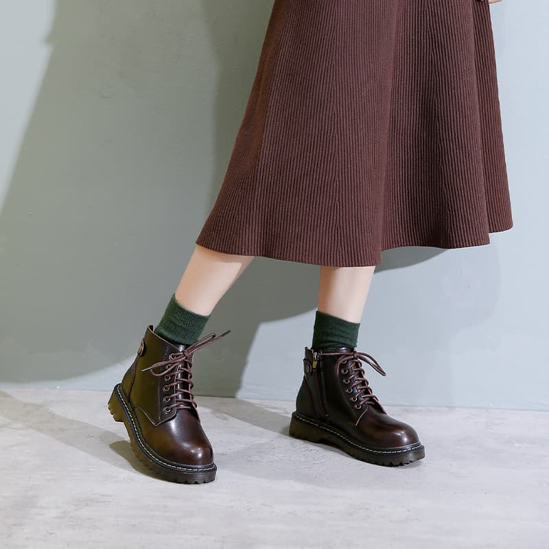 2021 New Style Thick-Soled Martin Boots for Women, Spring and Autumn, British Style, Trendy White Ankle Boots, Versatile and Stylish