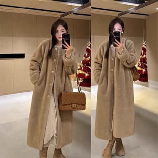 2025 Winter New Style Faux Mink Fur Stand Collar Coat, Thickened Eco-Friendly Fur-Integrated Design, Loose Long Fur Coat for Women